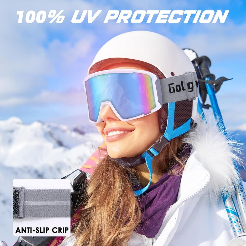 Golight OTG Ski Goggles – Hassle-Free Snow Goggles with Cylindrical REVO Lens, Anti-Fog Double Lens, UV400 & Comfortable Fit - Image 4